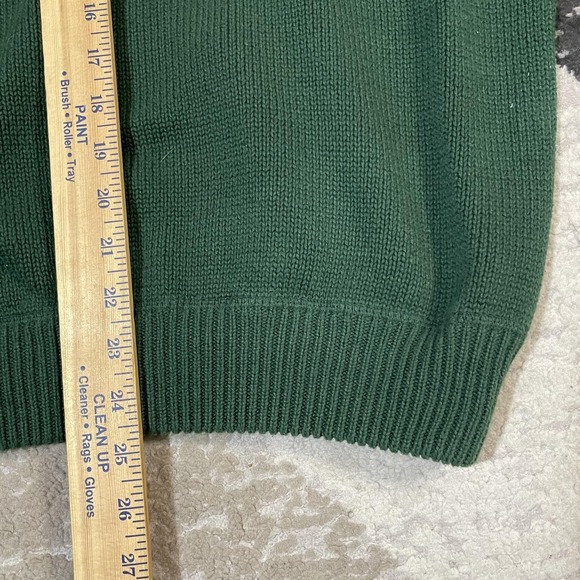 VTG Eddie Bauer Sweater Men Medium Green Cotton Crewneck Knit Pullover Granola - Picture 6 of 10